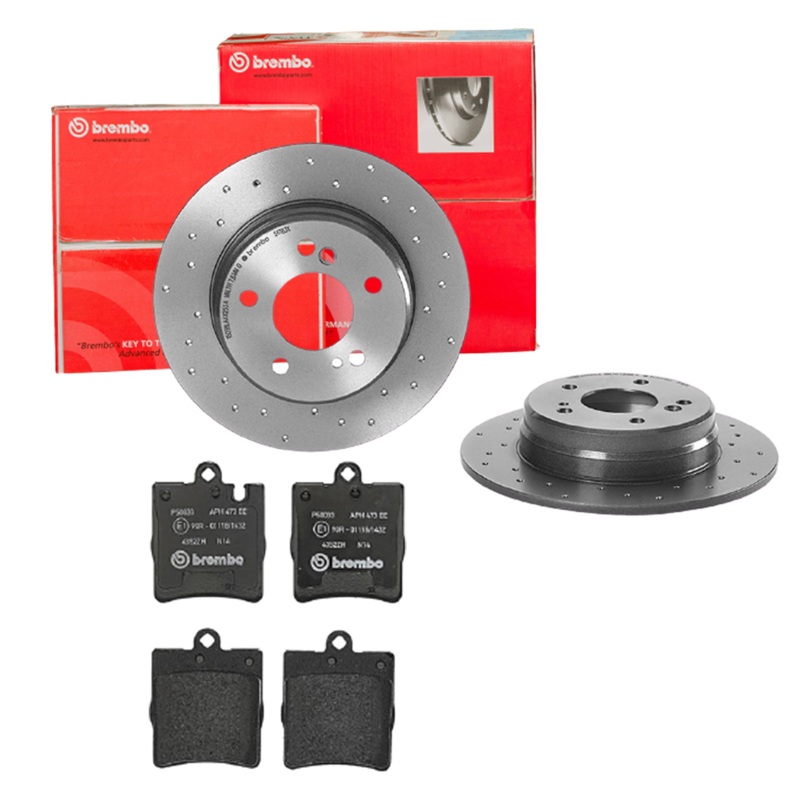 BREMBO Bremsesæt, skivebremser sk8k0f8639 bagaksel perforeret 278mm 9mm for MERCEDES-BENZ CHRYSLER