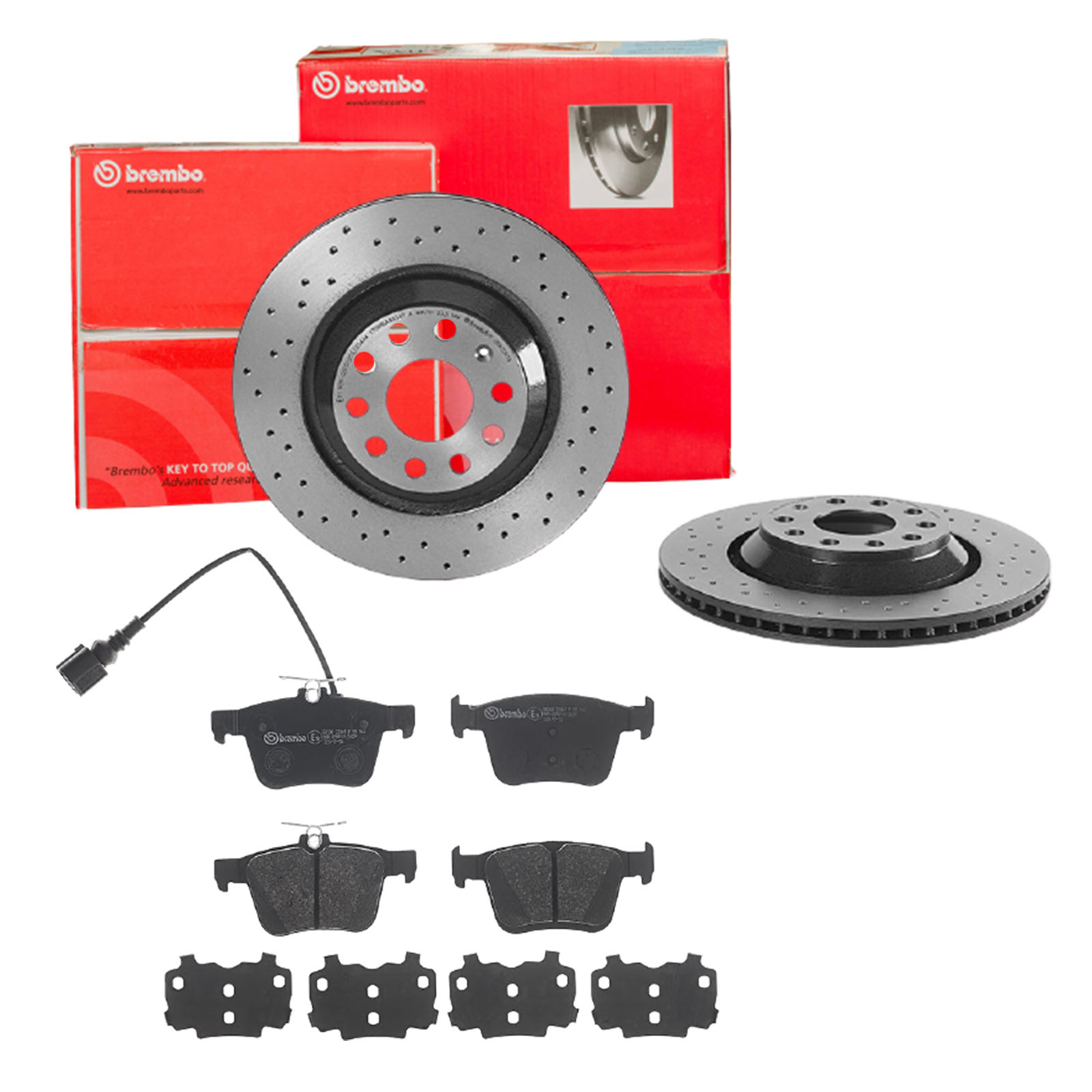 BREMBO Bremsesæt, skivebremser sk8k0f7up3 bagaksel perforeret/ventileret 310mm 22mm for VW SEAT VW (FAW) AUDI