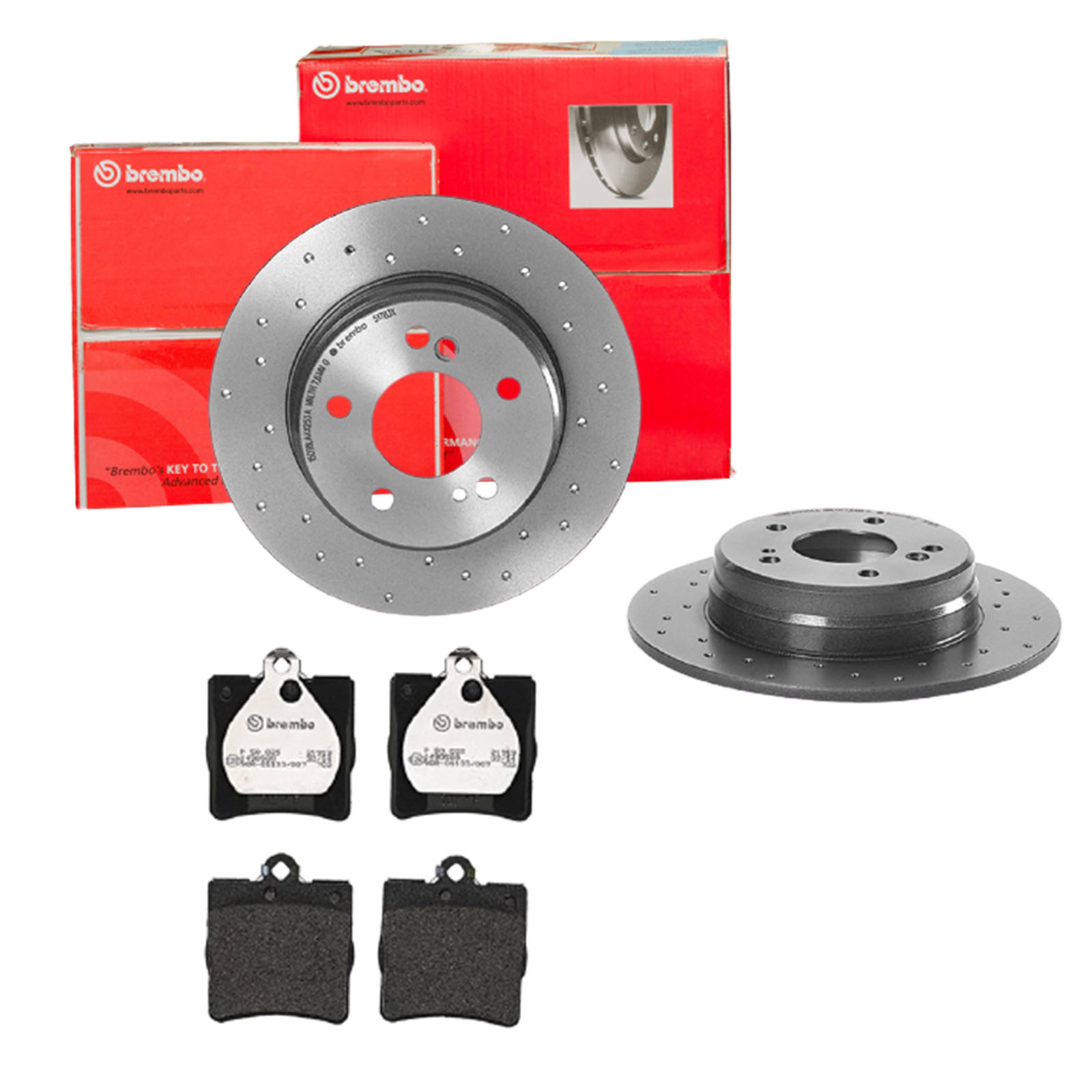 BREMBO Bremsesæt, skivebremser sk8k0f7o33 bagaksel perforeret 278mm 9mm for MERCEDES-BENZ CHRYSLER