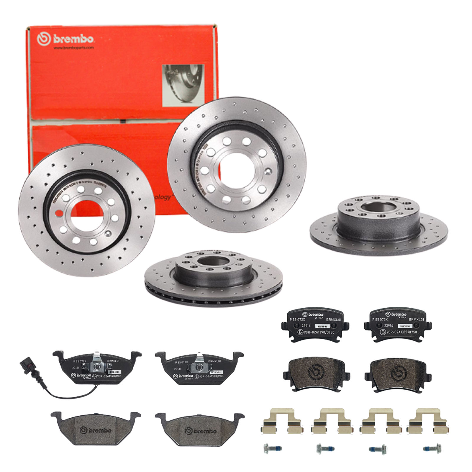 BREMBO Bremsesæt, skivebremser sg00000e61 bagaksel perforeret 253mm 22mm for ROEWE (SAIC) SEAT AUDI VW SKODA VW (FAW) SKODA (SVW) VW (SVW) AUDI (FAW)