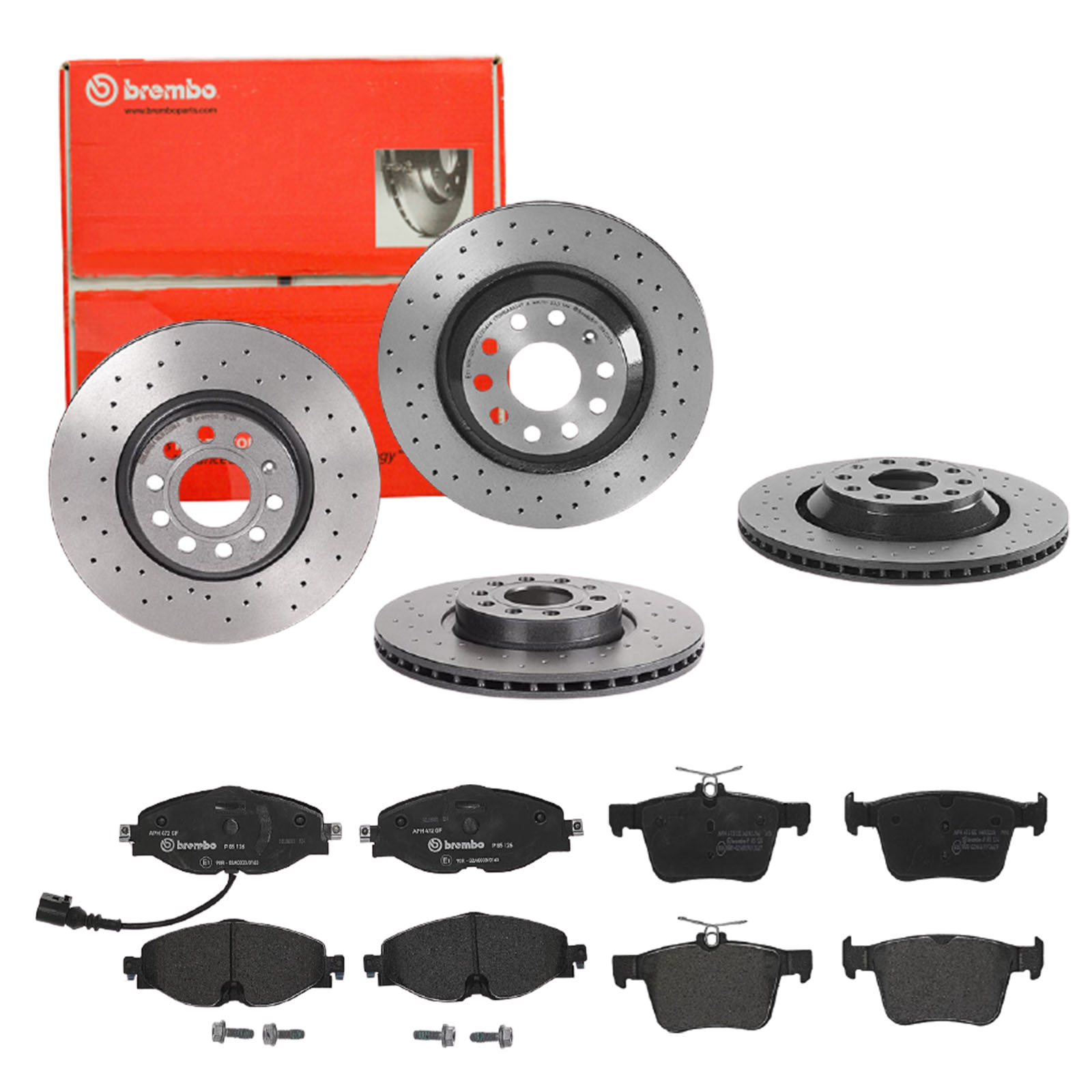 BREMBO Bremsesæt, skivebremser sg00000e6i bagaksel perforeret/ventileret 312mm 25mm for VW AUDI VW (SVW) AUDI (FAW) SKODA SEAT VW (FAW) SKODA (SVW)