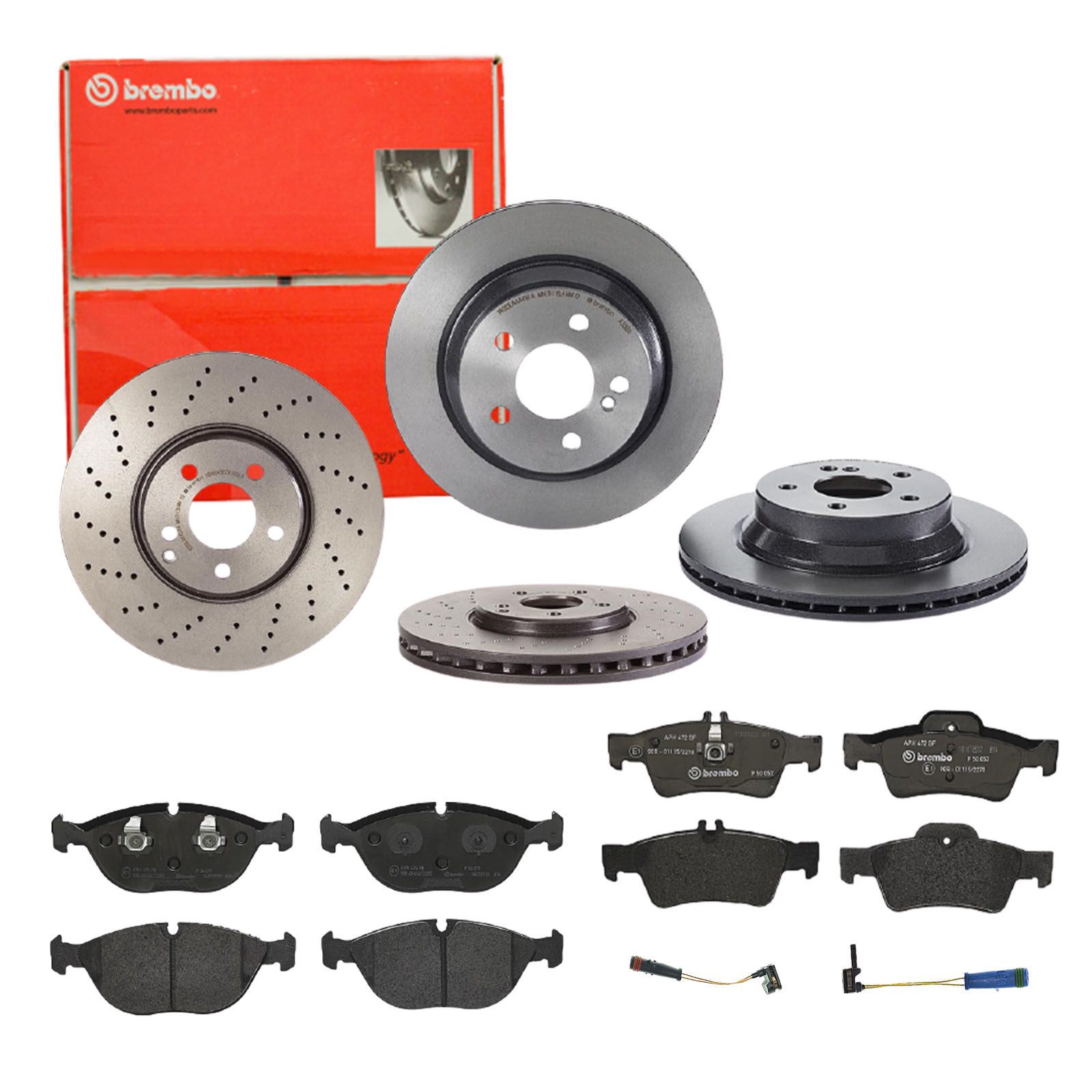 BREMBO Bremsesæt, skivebremser sg00000ebq foraksel perforeret/ventileret 330mm 22mm for MERCEDES-BENZ CHRYSLER VW SKODA BENTLEY BMW