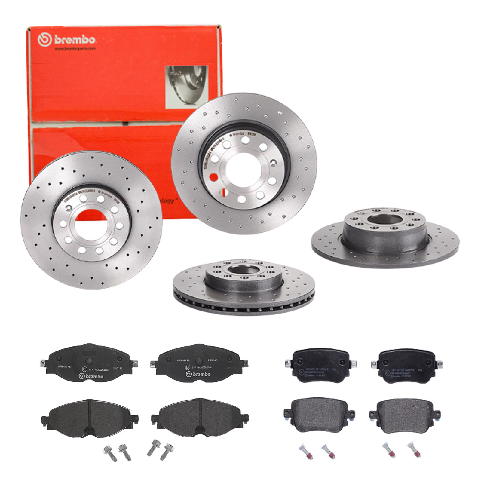 BREMBO Bremsesæt, skivebremser sg00000eca bagaksel perforeret 272mm 10mm for VW SEAT AUDI (FAW) AUDI SKODA VW (SVW) SKODA (SVW) VW (FAW)