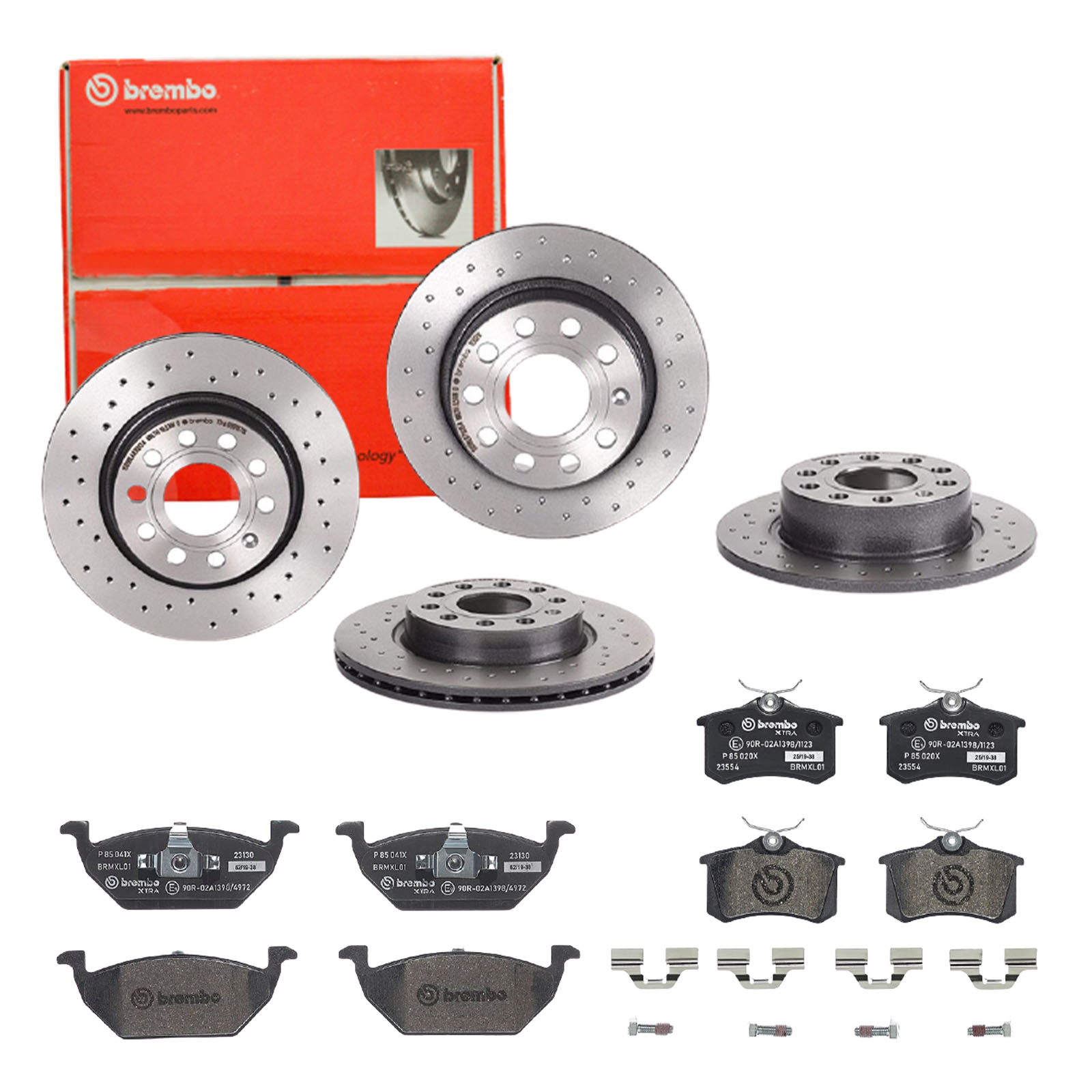 BREMBO Bremsesæt, skivebremser sg00000eea bagaksel perforeret 253mm 22mm for PEUGEOT CITROËN FORD ROEWE (SAIC) LANCIA VW (FAW) ZHONGHUA (BRILLIANCE) D