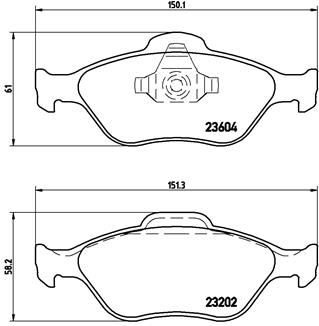 BREMBO Bremsesæt, skivebremser 142054090 foraksel indvendig ventileret 258mm 22mm for FORD MAZDA