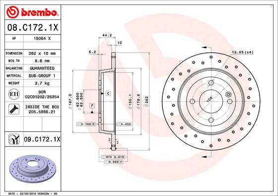 BREMBO Bremsesæt, skivebremser sg00000cl1 bagaksel fuld 262mm 10mm for GEELY KIA (DYK) HYUNDAI KIA HYUNDAI (BEIJING)