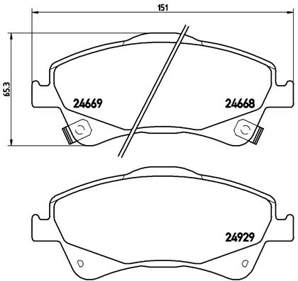 BREMBO Bremsesæt, skivebremser sg00000egb foraksel indvendig ventileret 297mm 26mm for TOYOTA