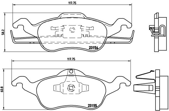 BREMBO Bremsesæt, skivebremser sg00000eh3 bagaksel perforeret 253mm 10mm for FORD FORD USA MAZDA