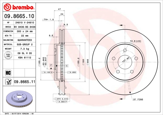 BREMBO Bremsesæt, skivebremser sg00000eil bagaksel fuld 300mm 12mm for FORD JAGUAR FPV