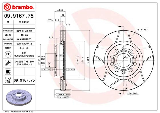 BREMBO Bremsesæt, skivebremser sg00000end foraksel lukket 253mm 10mm for ROEWE (SAIC) AUDI VW SKODA VW (SVW) VW (FAW) SEAT SKODA (SVW) AUDI (FAW)
