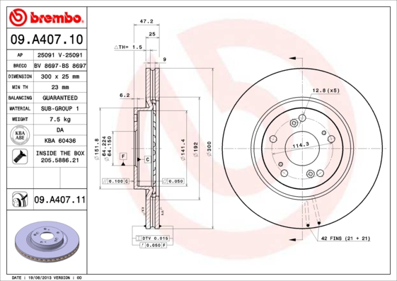 BREMBO Bremsesæt, skivebremser sg00000ep0 foraksel fuld 300mm 9mm for ISUZU HONDA HONDA (DONGFENG) ACURA NISSAN