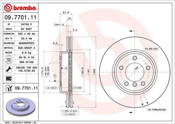 BREMBO Bremsesæt, skivebremser sg00000eyt bagaksel fuld 272mm 10mm for BMW