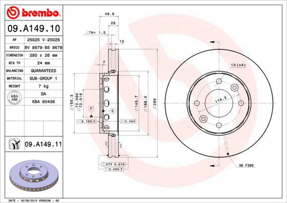 BREMBO Bremsesæt, skivebremser sg00000ezz foraksel fuld 261mm 26mm for KIA HYUNDAI (BEIJING) KIA (DYK) CHANGAN HYUNDAI TOYOTA