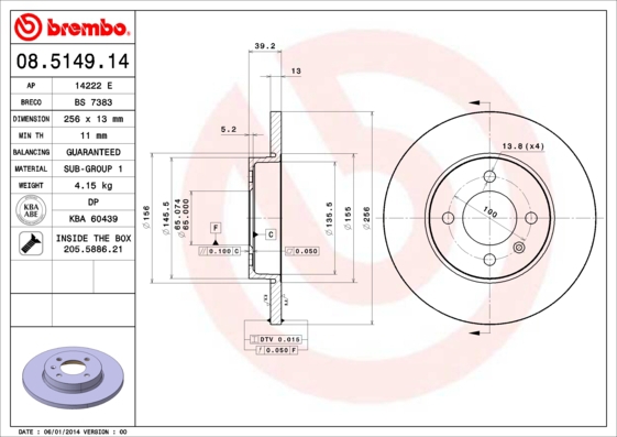 BREMBO Bremsesæt, skivebremser sg00000f25 bagaksel fuld 226mm 10mm for PEUGEOT MG (SAIC) ROEWE (SAIC) VW SKODA SEAT CITROËN AUDI EUROPESTAR NISSAN CHE
