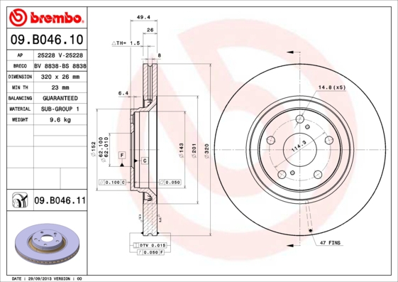BREMBO Bremsesæt, skivebremser sg00000f63 bagaksel fuld 290mm 11mm for TOYOTA