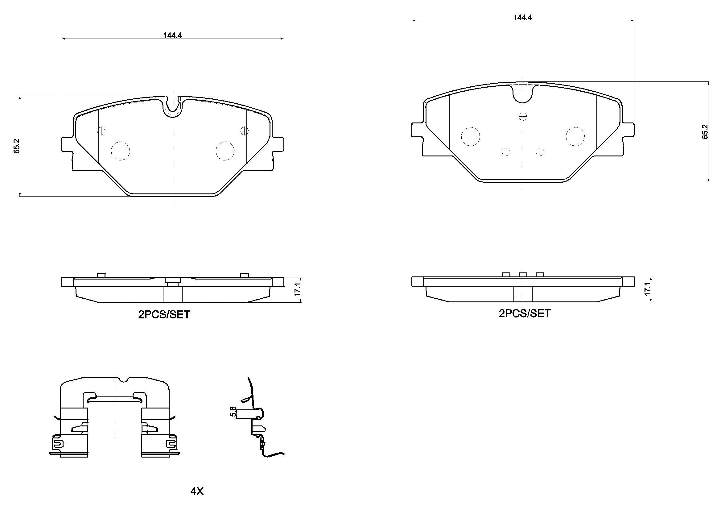 BREMBO Bremseklodser P 44 032 for LAND ROVER