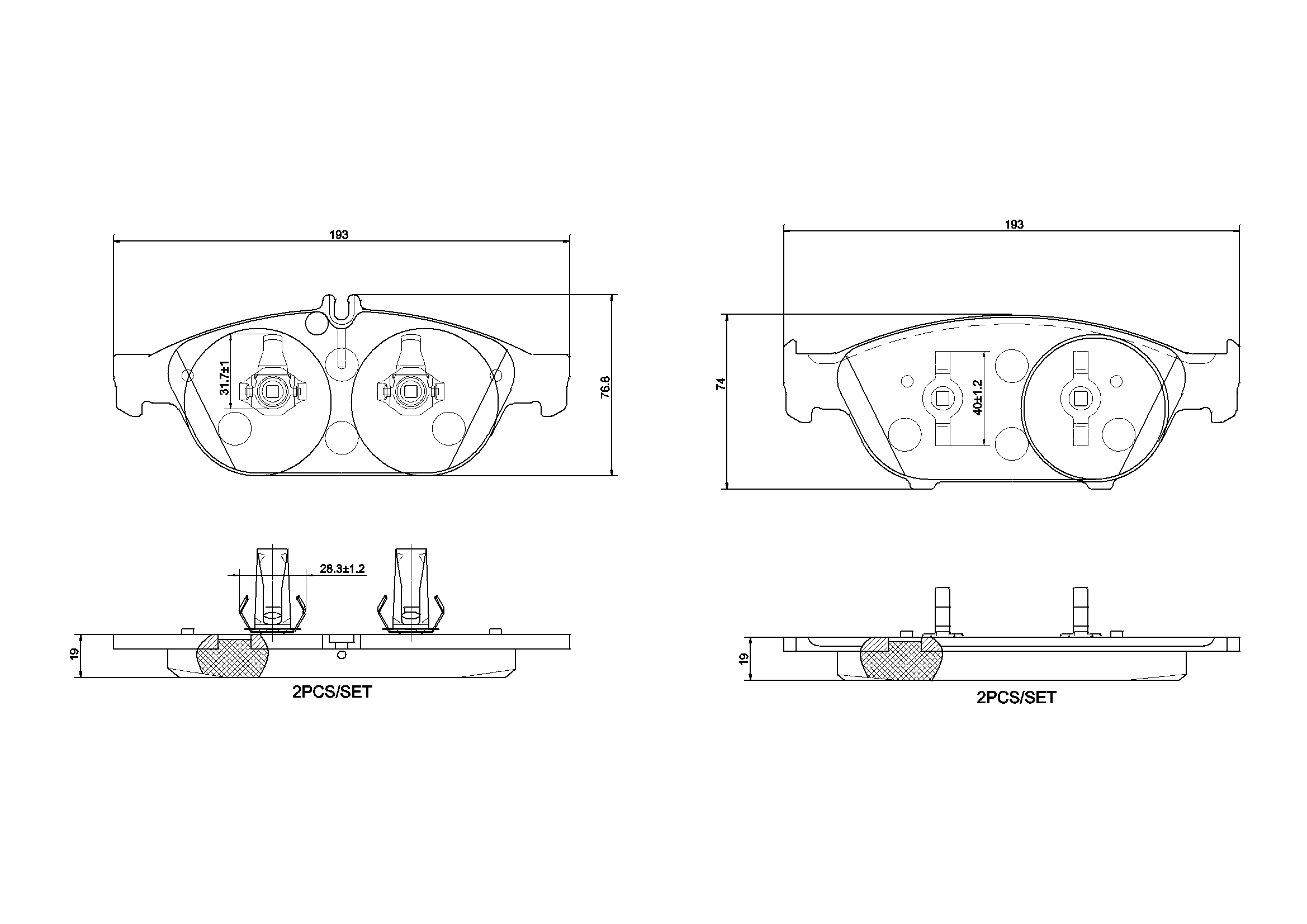 BREMBO Bremseklodser p50106 for MERCEDES-BENZ