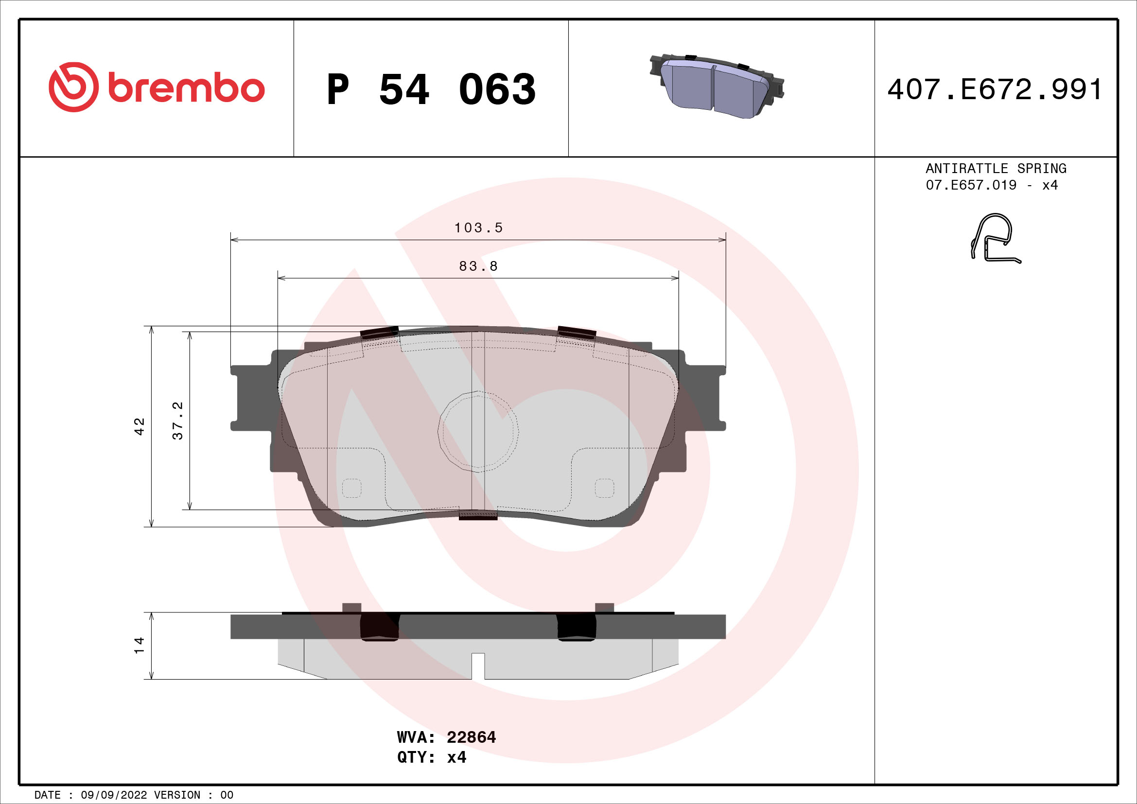 BREMBO Bremseklodser p54063 for MITSUBISHI MITSUBISHI (GAC)