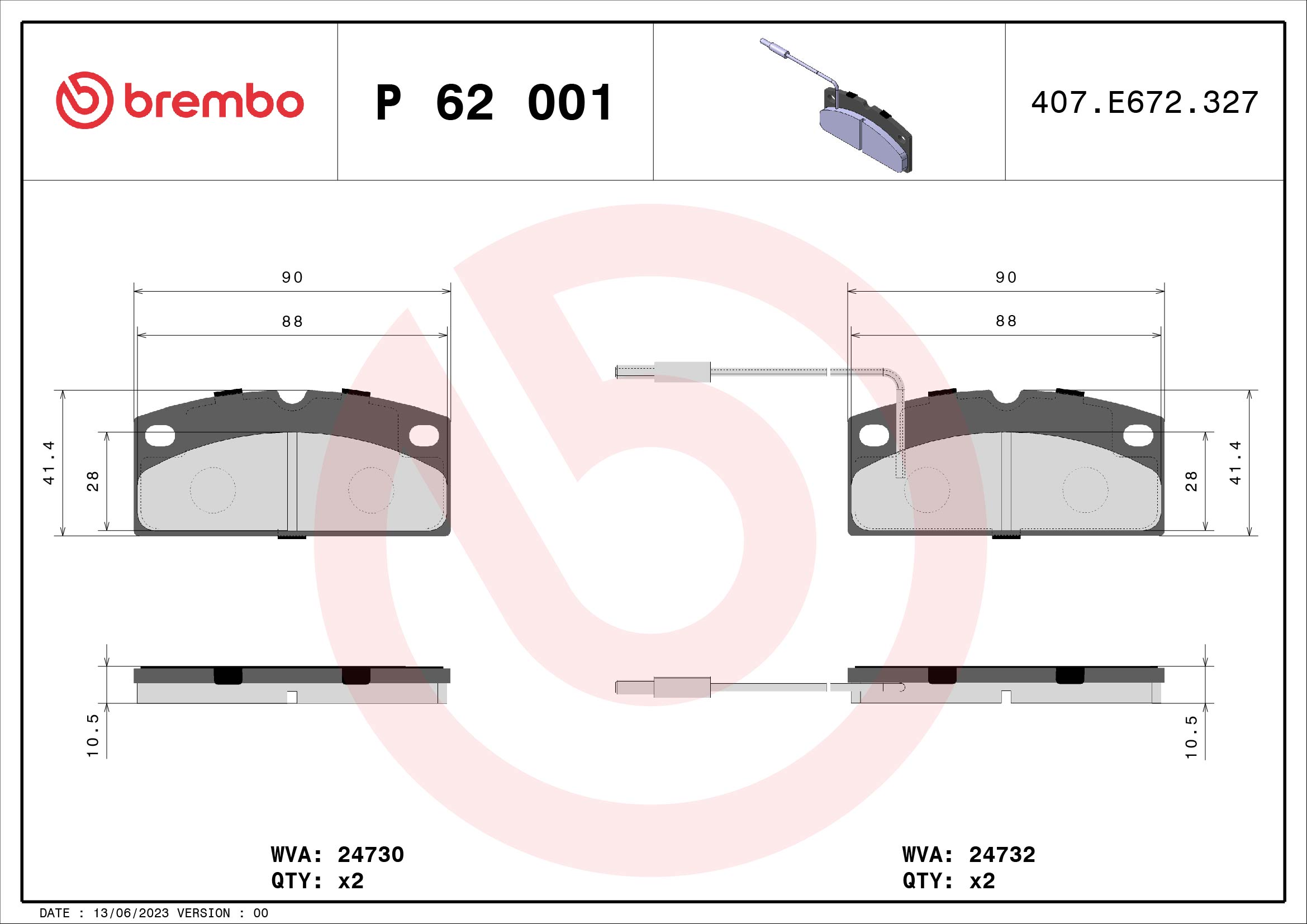 BREMBO Bremseklodser p62001 for LIGIER AIXAM