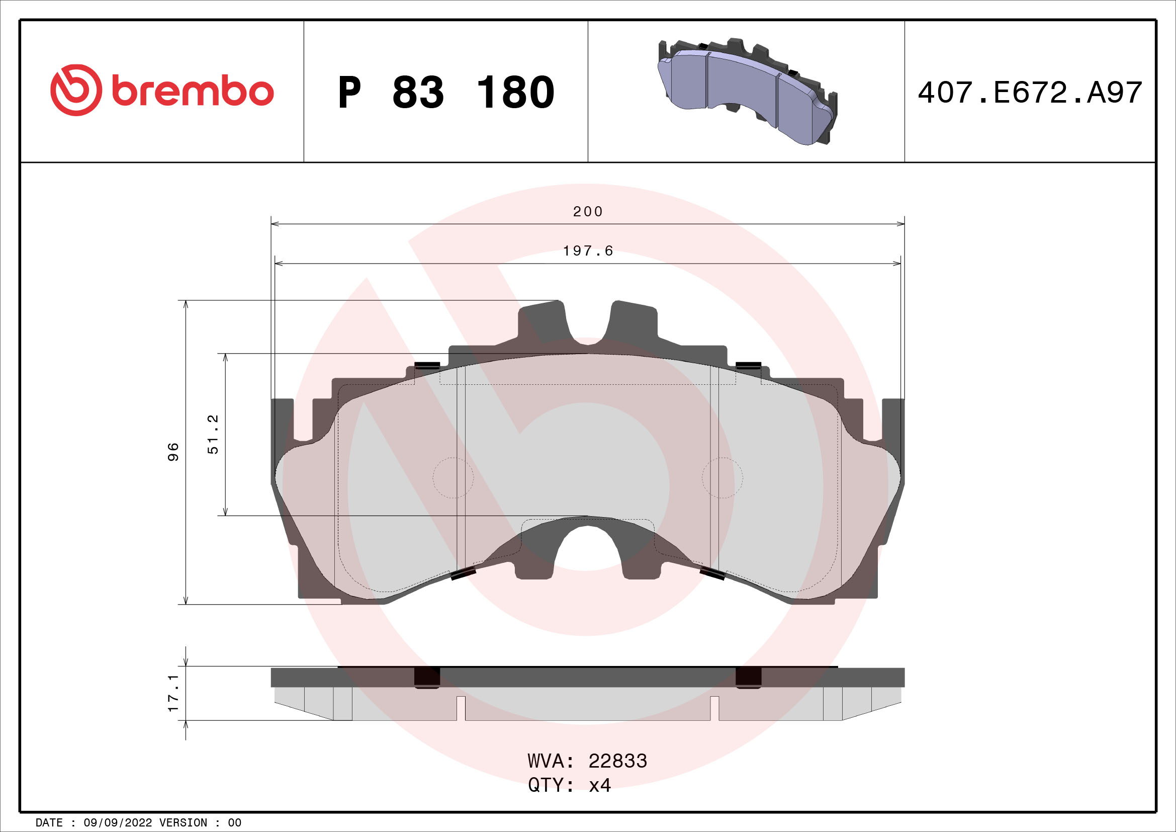 BREMBO Bremseklodser p83180 for LEXUS