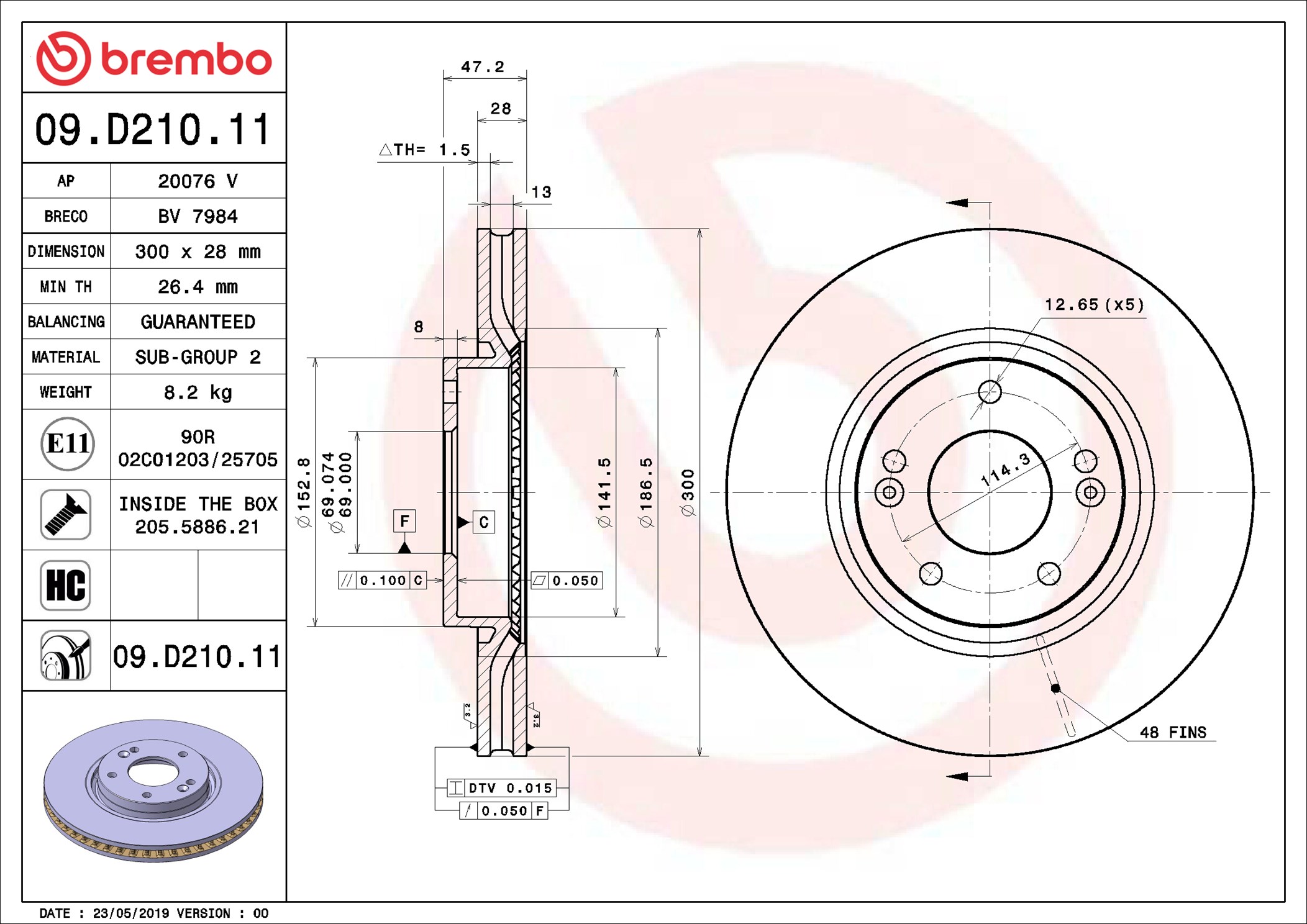 BREMBO Bremseskive 09d21011 300mm 28mm for KIA HYUNDAI HYUNDAI (BEIJING)