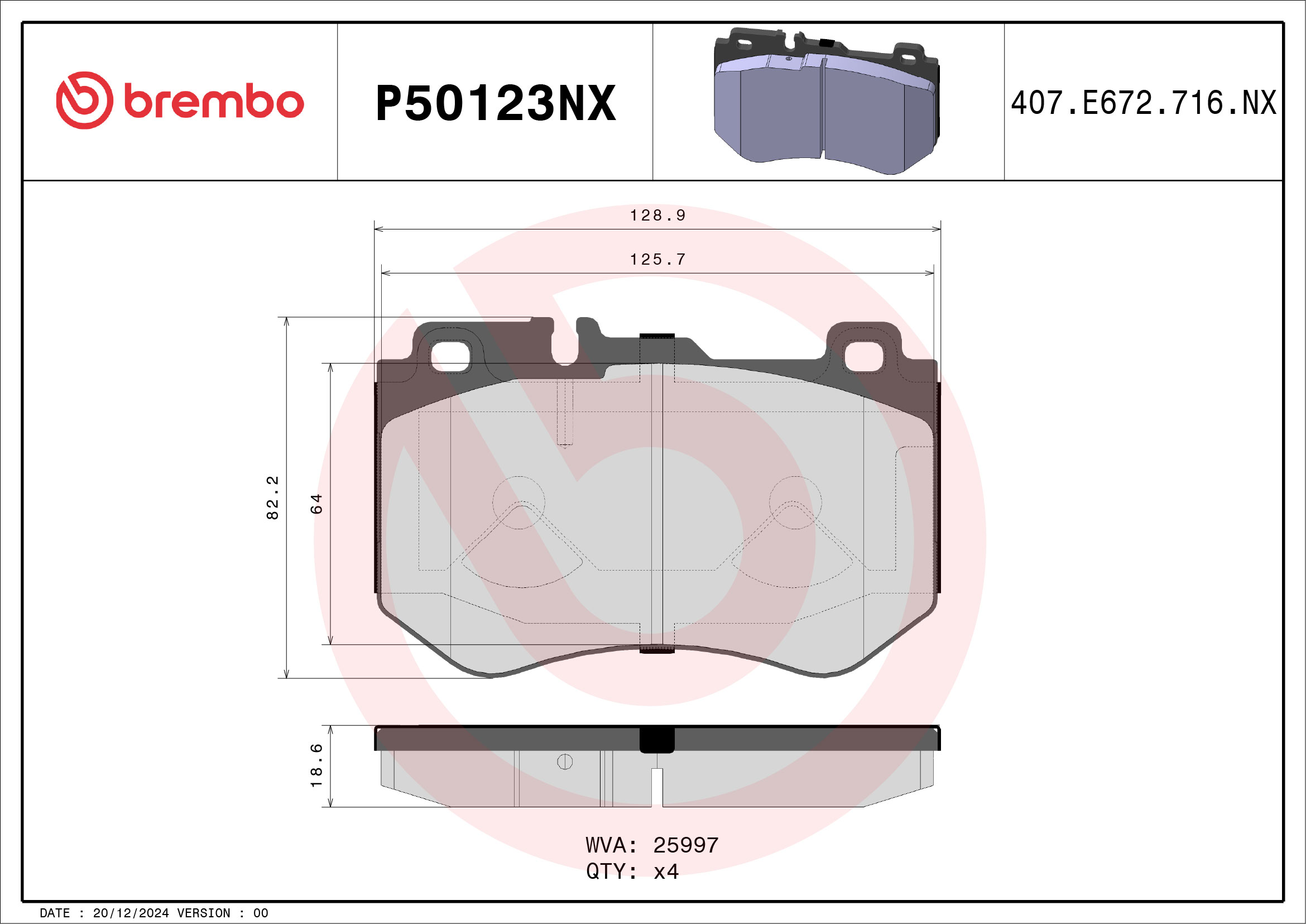BREMBO Bremseklodser p50123nx for MERCEDES-BENZ
