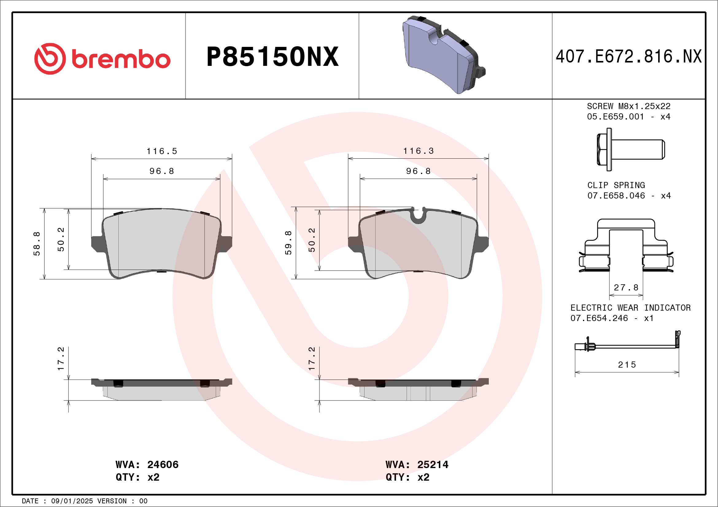 BREMBO Bremseklodser p85150nx for VW PORSCHE AUDI (FAW)