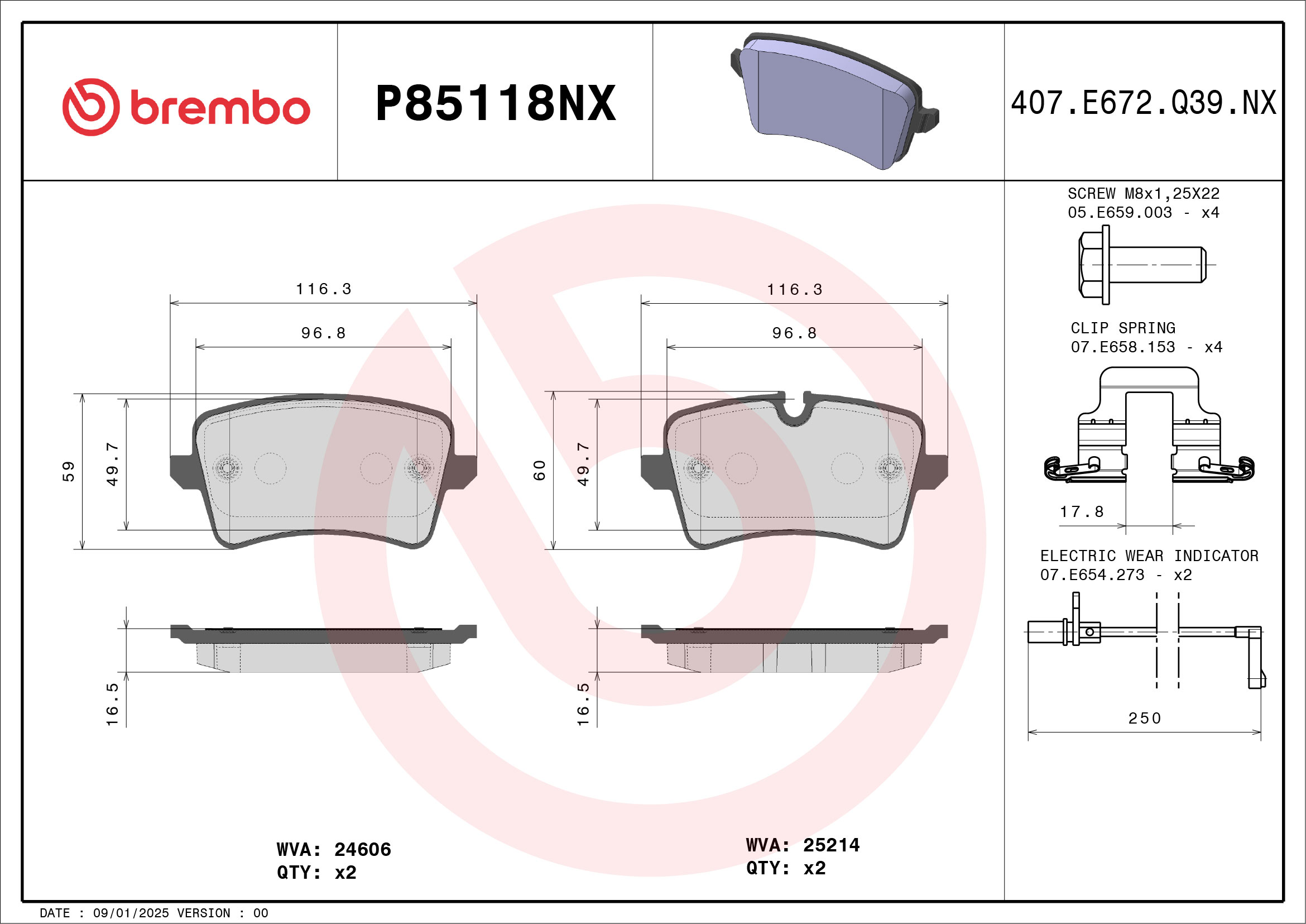 BREMBO Bremseklodser p85118nx for AUDI VW AUDI (FAW)