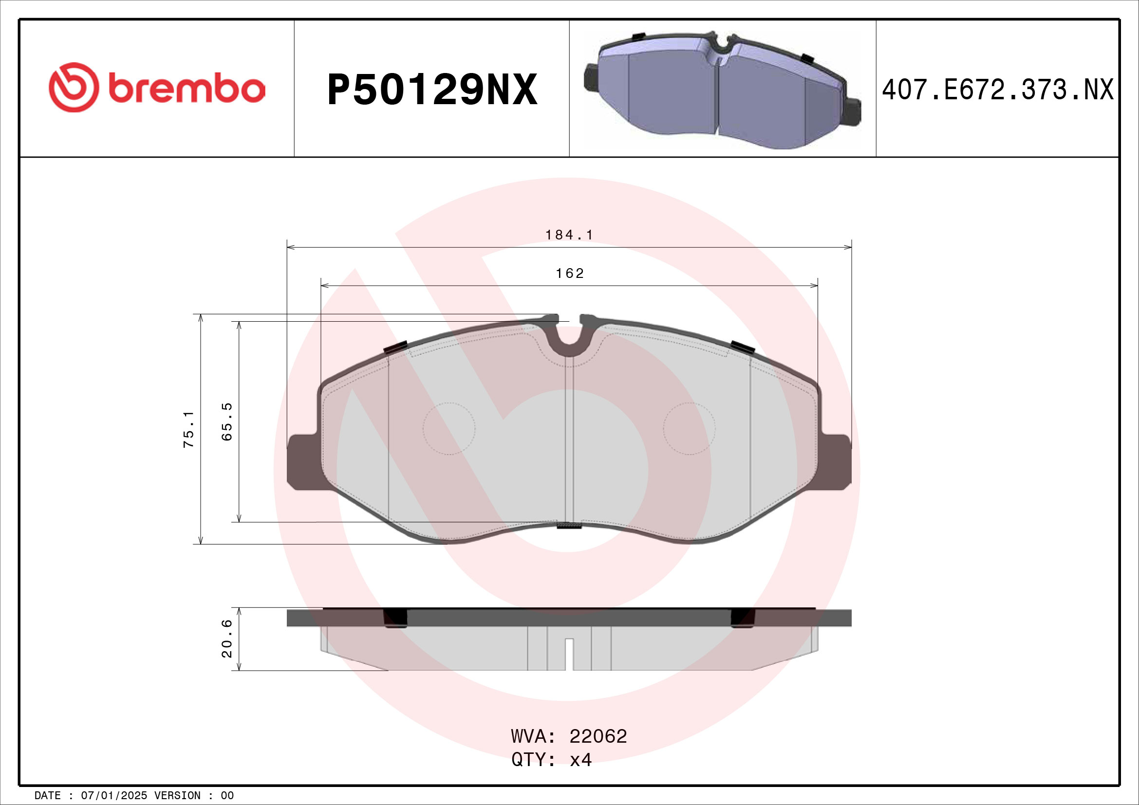 BREMBO Bremseklodser p50129nx for MERCEDES-BENZ MERCEDES-BENZ (FJDA)