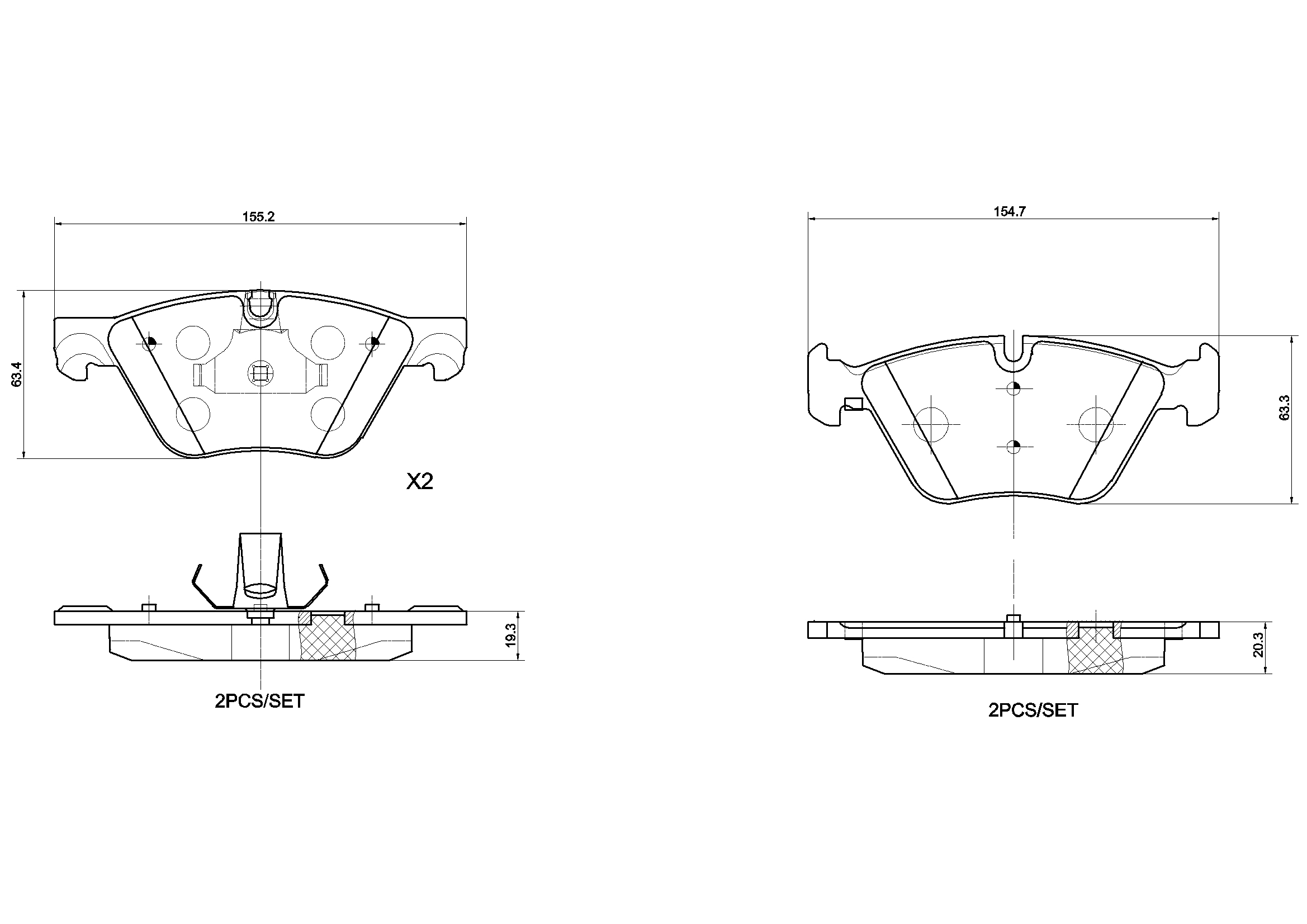 BREMBO Bremseklodser p06060x for BMW (BRILLIANCE) BMW
