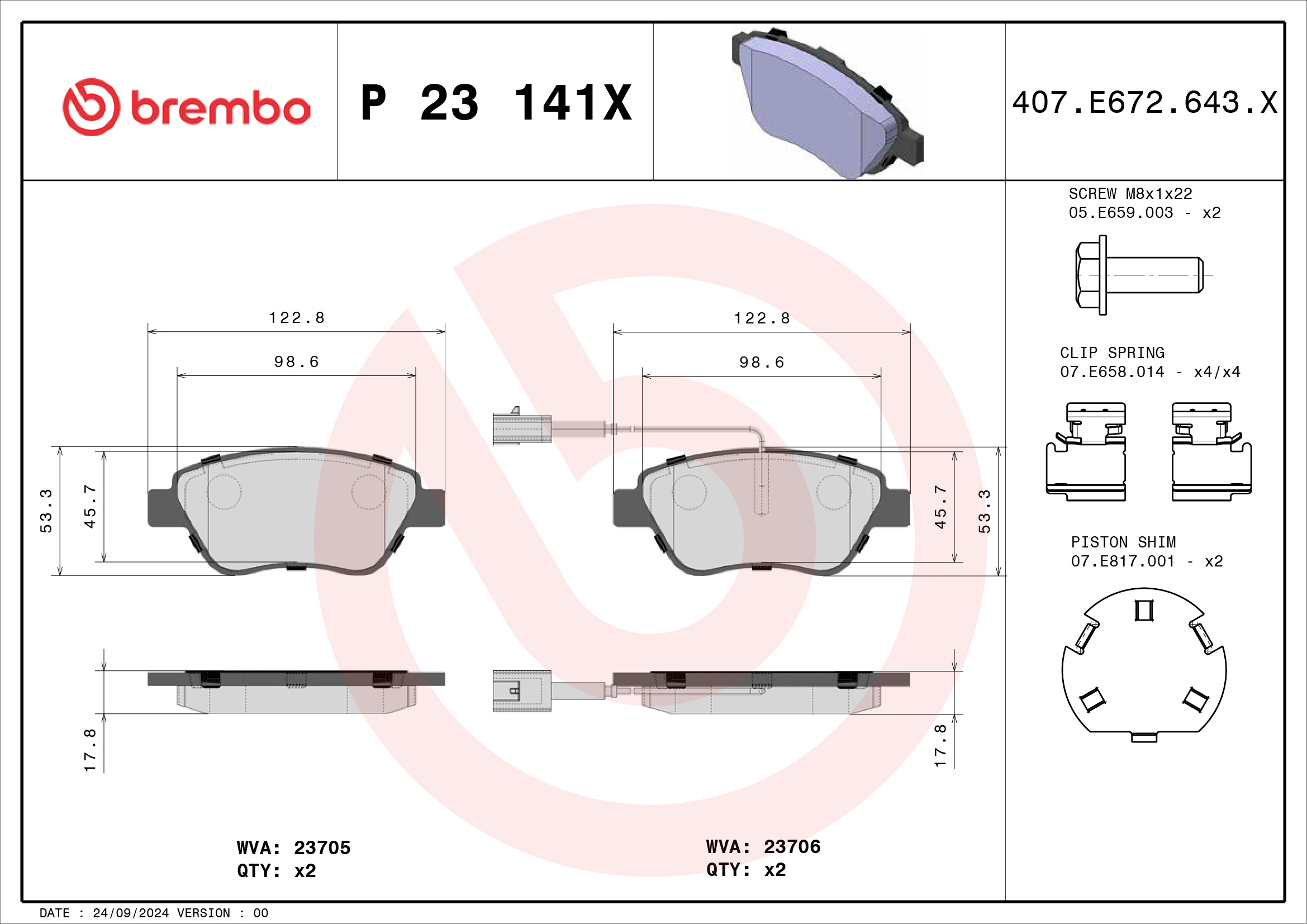 BREMBO Bremseklodser p23141x for FIAT CITROËN PEUGEOT