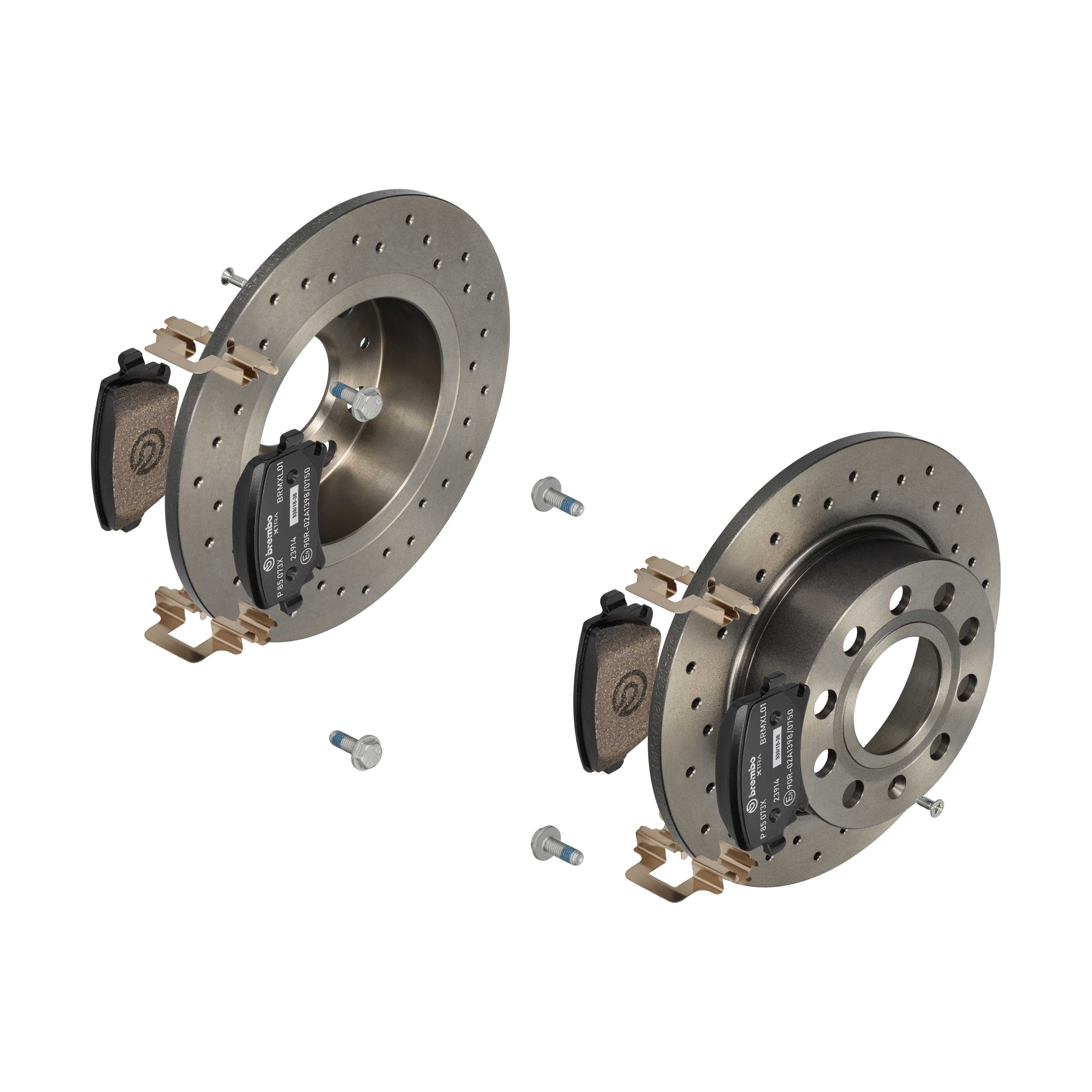 BREMBO Bremsesæt, skivebremser sk8k0f92d7 bagaksel perforeret 253mm 10mm for AUDI VW SKODA AUDI (FAW) SEAT VW (FAW) SKODA (SVW)
