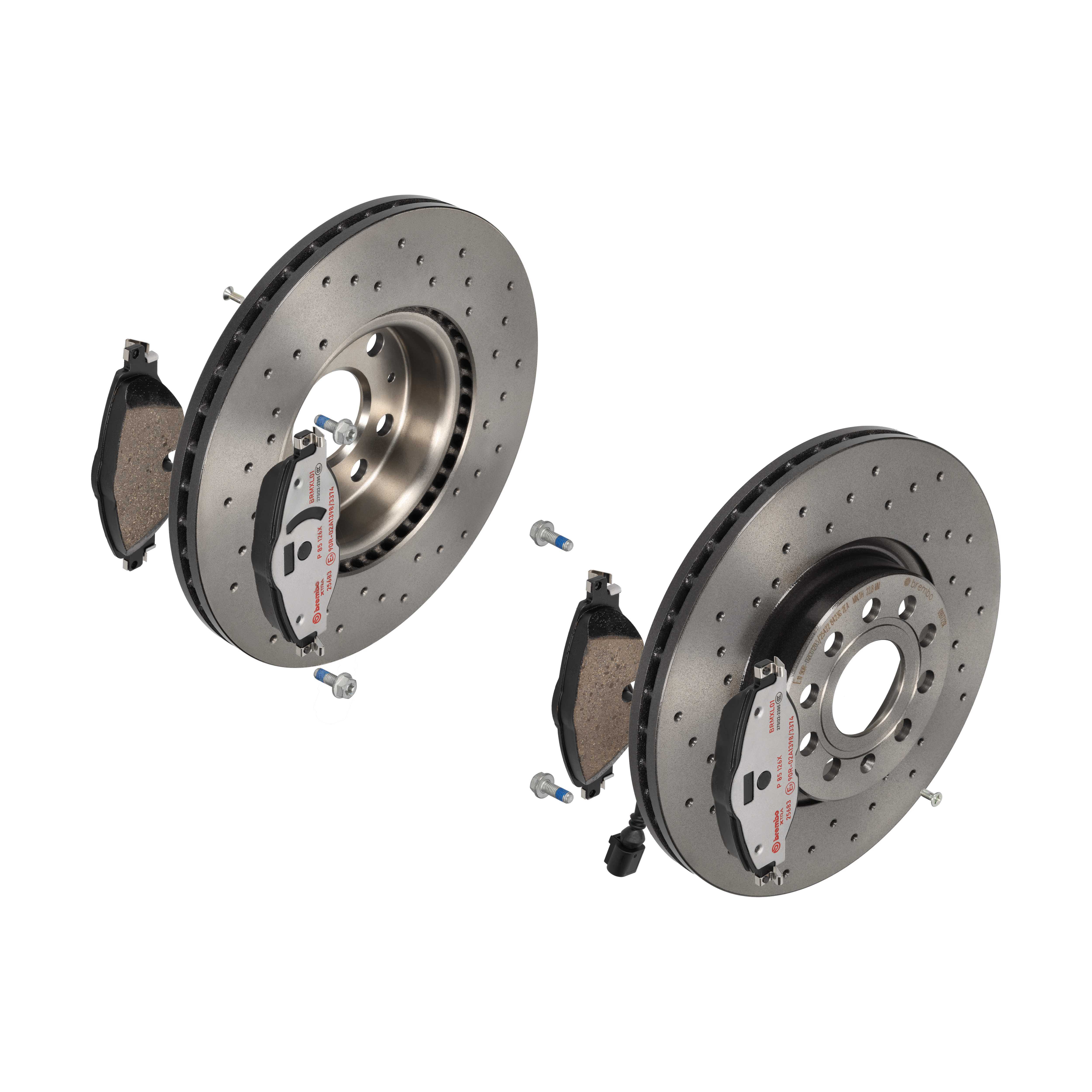 BREMBO Bremsesæt, skivebremser sk8k0f7eo1 foraksel perforeret/ventileret 312mm 25mm for VW SKODA AUDI SEAT VW (FAW) SKODA (SVW)