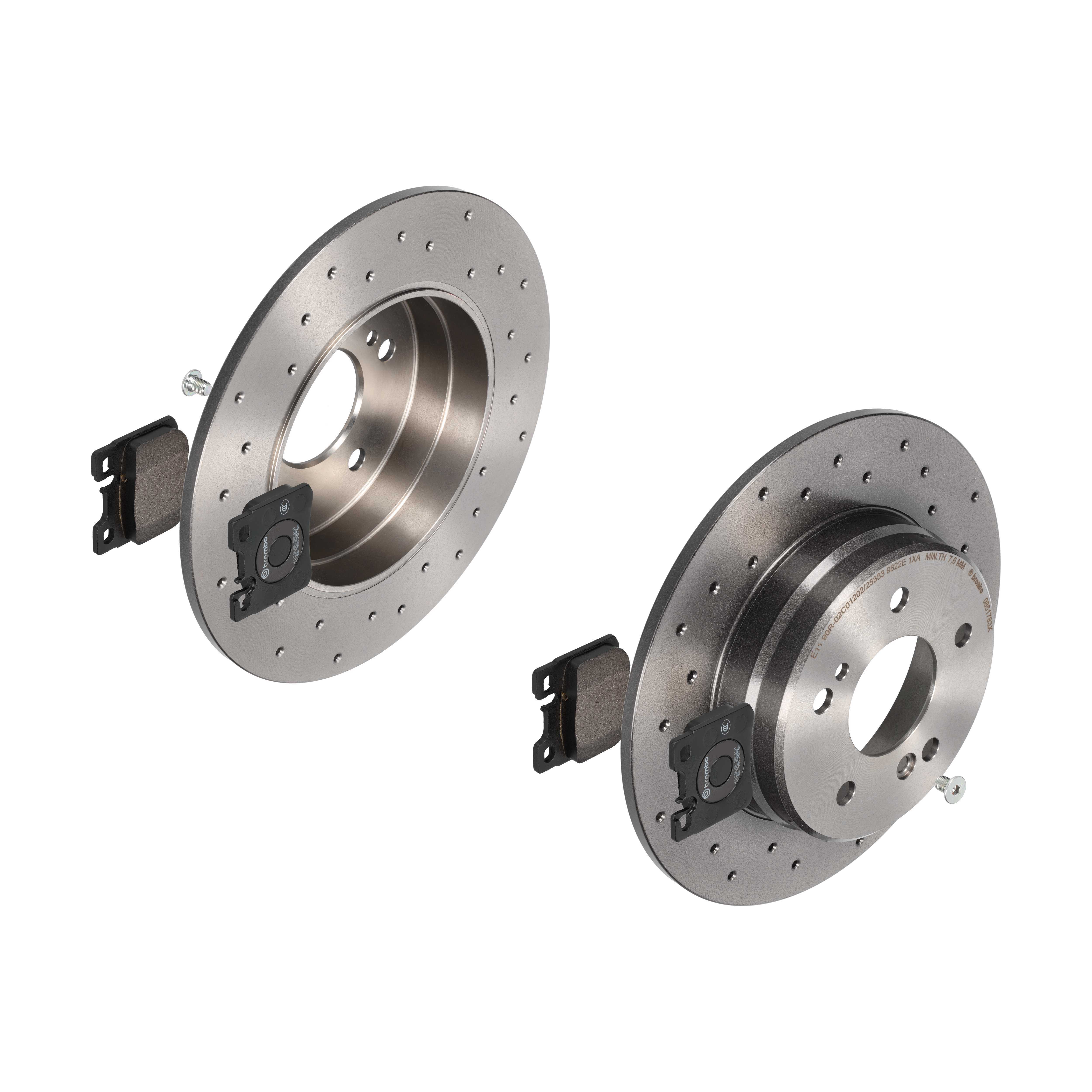 BREMBO Bremsesæt, skivebremser sk8k0f8p81 bagaksel perforeret 278mm 9mm for MERCEDES-BENZ CHRYSLER
