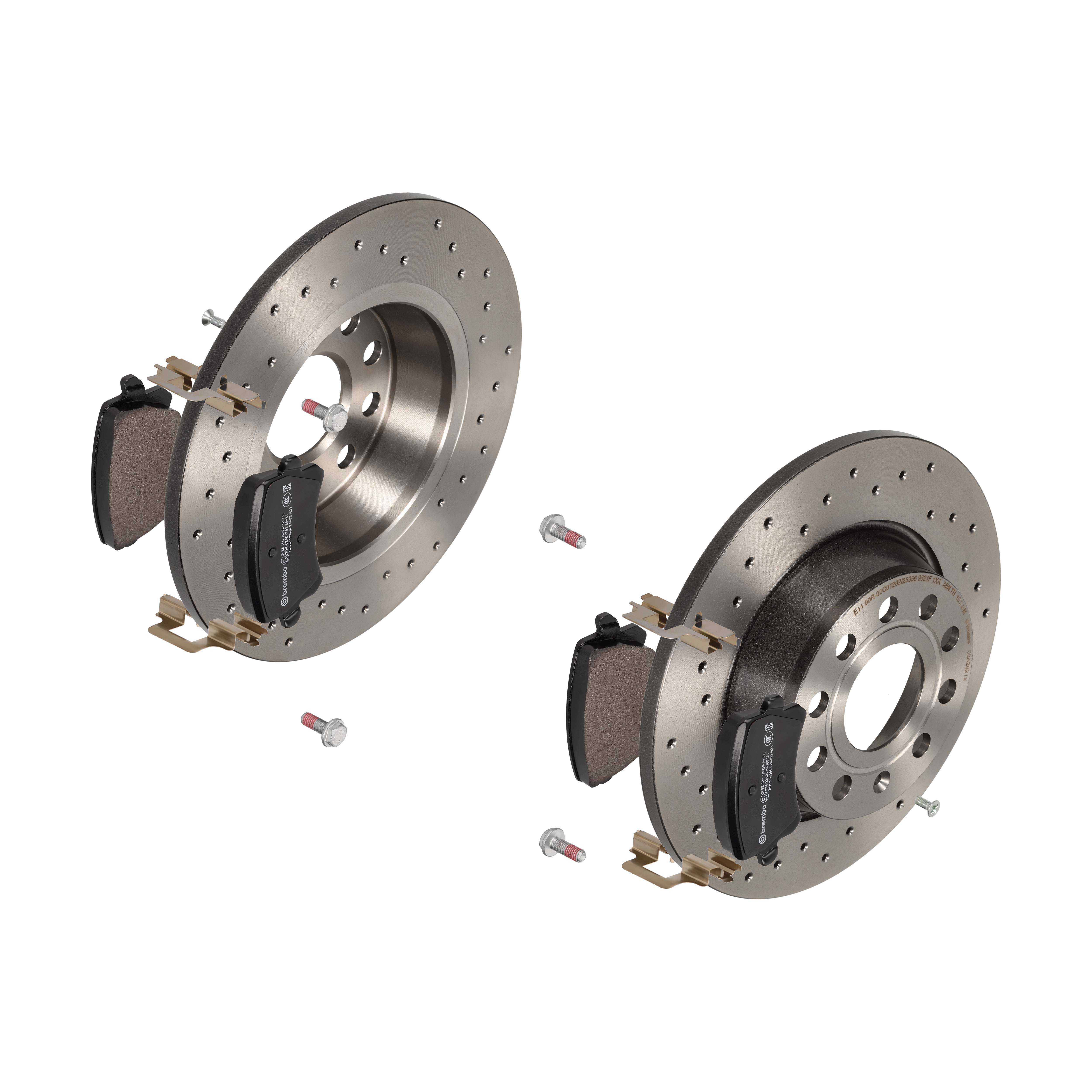 BREMBO Bremsesæt, skivebremser sk8k0f7yl7 bagaksel perforeret 282mm 12mm for QOROS SKODA (SVW) AUDI VW (FAW) SEAT VW (SVW) VW GAC SKODA AUDI (FAW) CHA