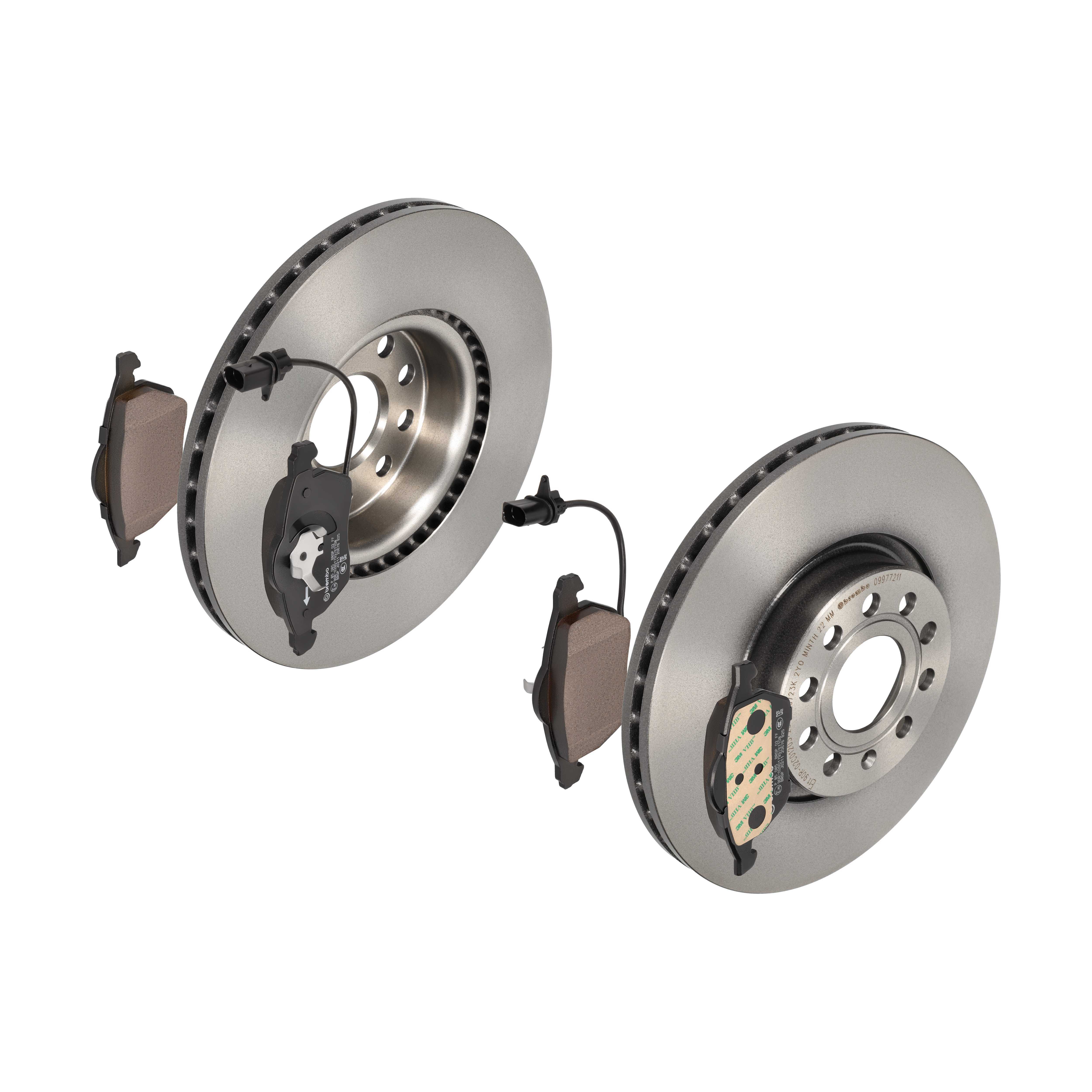 BREMBO Bremsesæt, skivebremser 142053624 foraksel indvendig ventileret 312mm 25mm for VW SKODA SEAT AUDI VW (FAW) AUDI (FAW) SKODA (SVW)