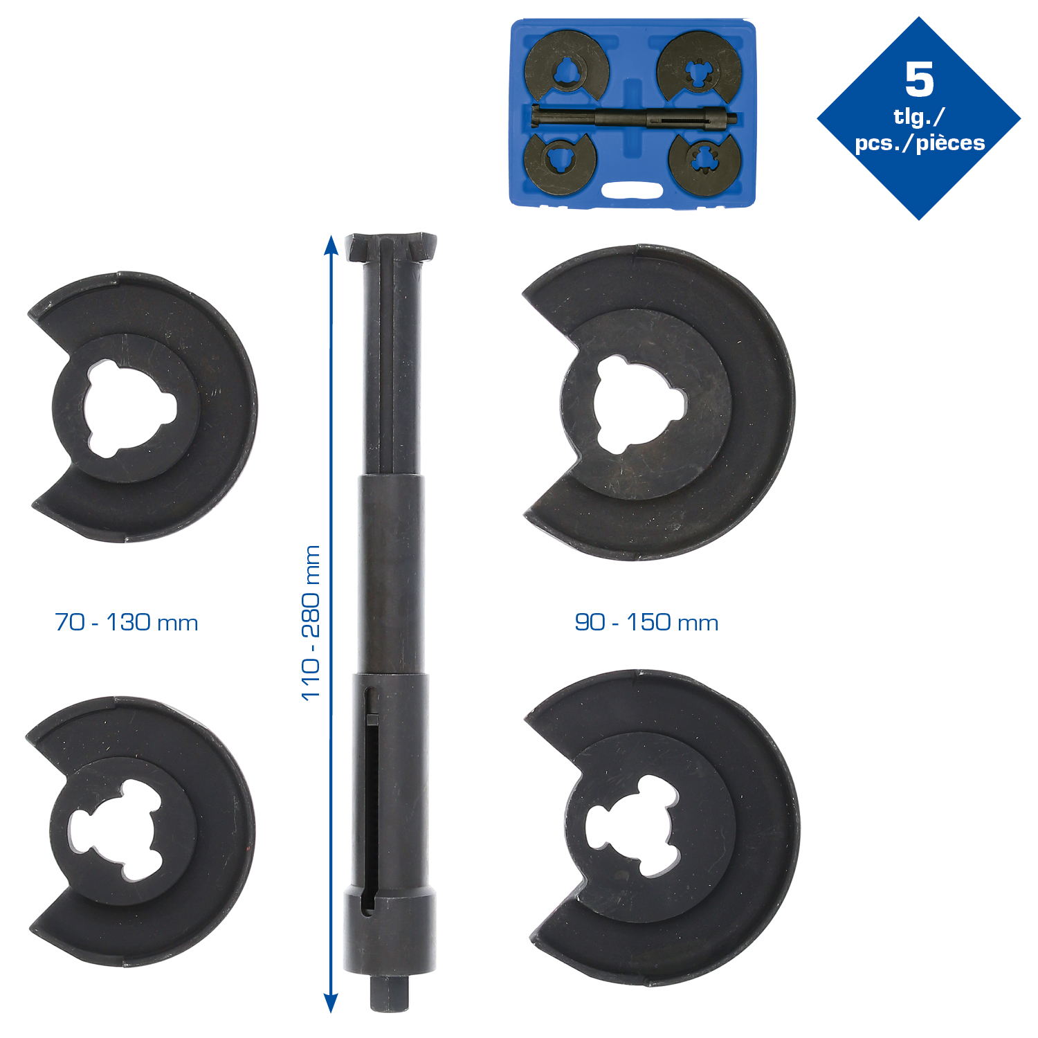 BRILLIANT TOOLS Tilbehørssæt, fjederstrammer bt651010