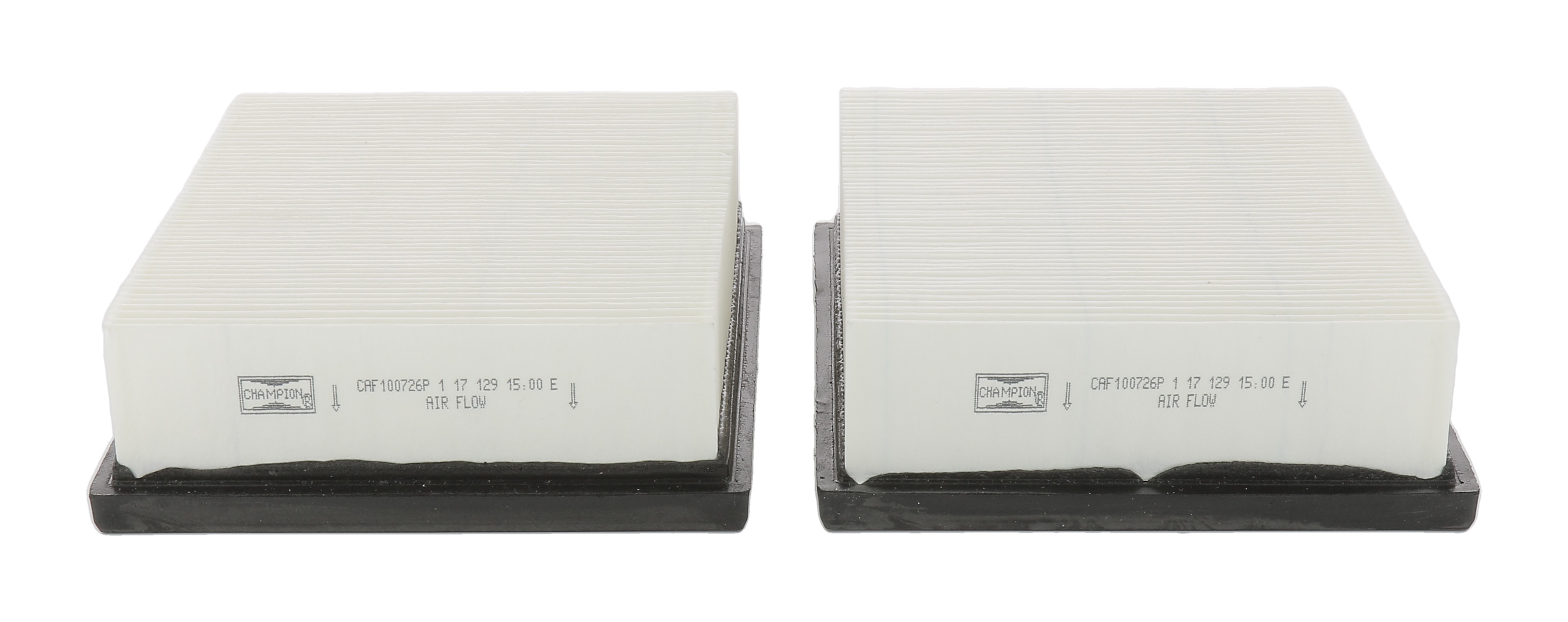 CHAMPION Luftfilter caf100726p Filterindsats length_mm_203|Længde [mm]|186 width_mm_206|Bredde [mm]|140 height_mm_209|Højde [mm]|50 packing_type_677|B