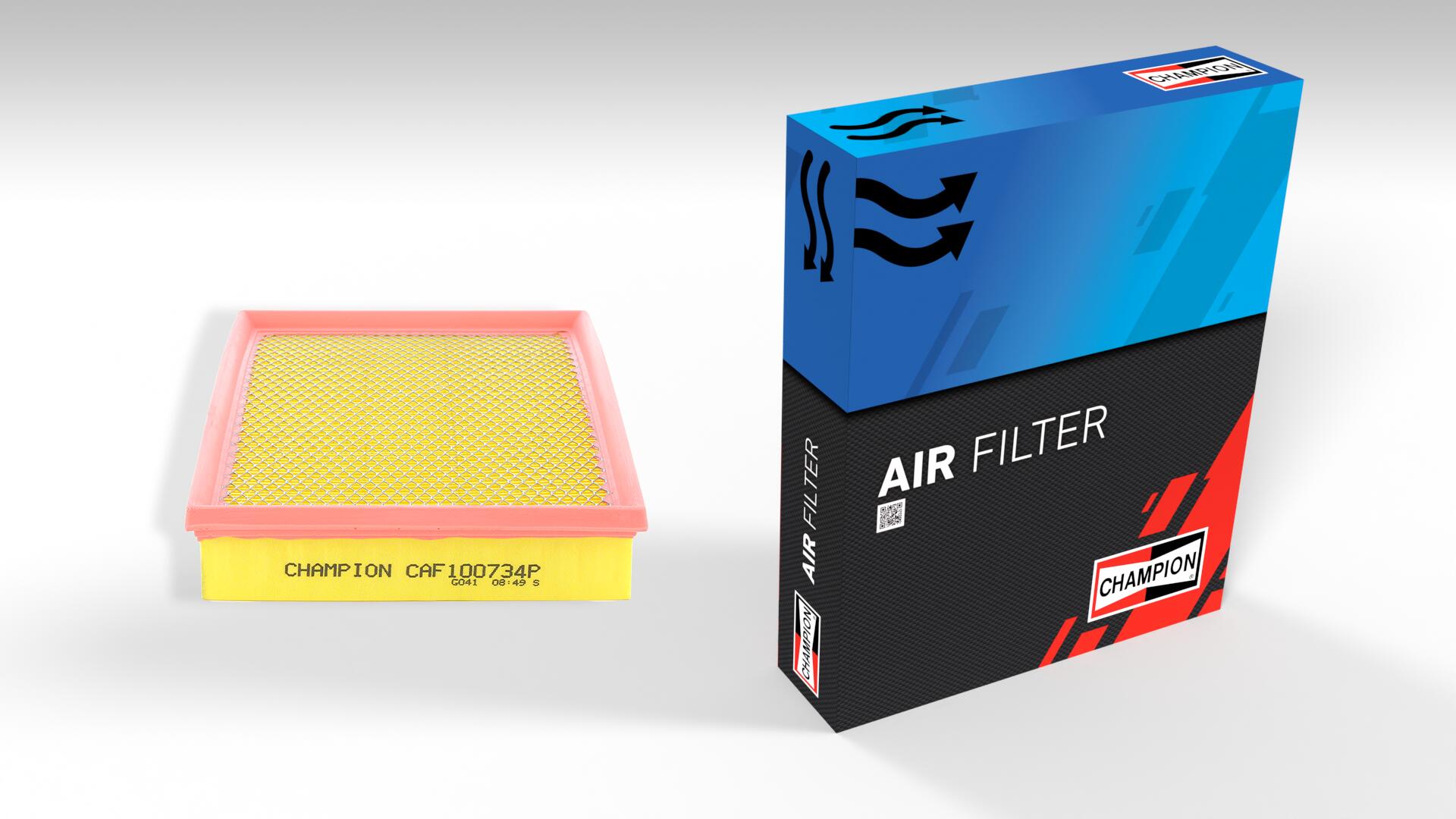 CHAMPION Luftfilter caf100734p Filterindsats length_mm_203|Længde [mm]|288 width_mm_206|Bredde [mm]|188 height_mm_209|Højde [mm]|42 packing_type_677|B