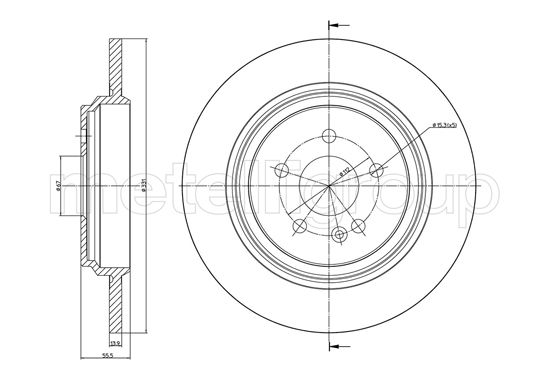 METELLI Bremseskive 231015c fuld 331mm 14mm for MERCEDES-BENZ