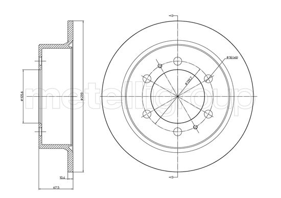 METELLI Bremseskive 231034c fuld 299mm 10mm for DAEWOO