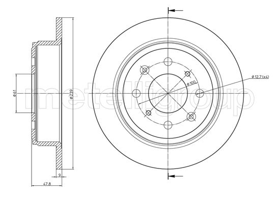 METELLI Bremseskive 231049c fuld 239mm 9mm for HONDA