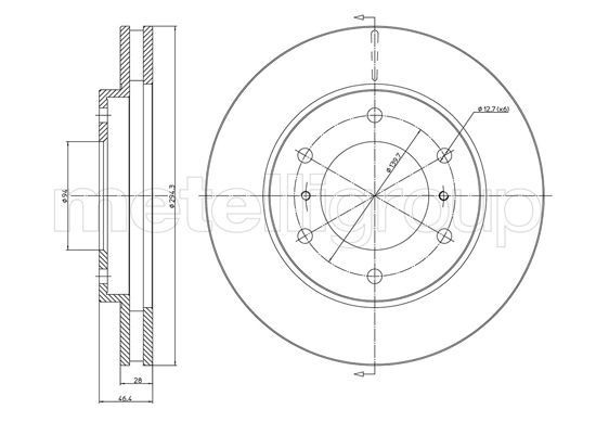 METELLI Bremseskive 231076c ventileret 294mm 28mm for MITSUBISHI