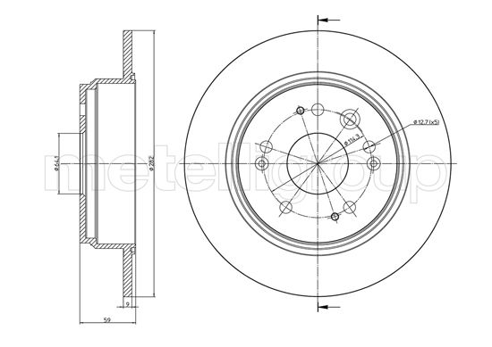 METELLI Bremseskive 231117c fuld 282mm 9mm for HONDA