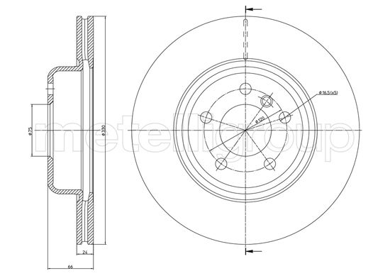 METELLI Bremseskive 231253c ventileret 330mm 24mm for BMW