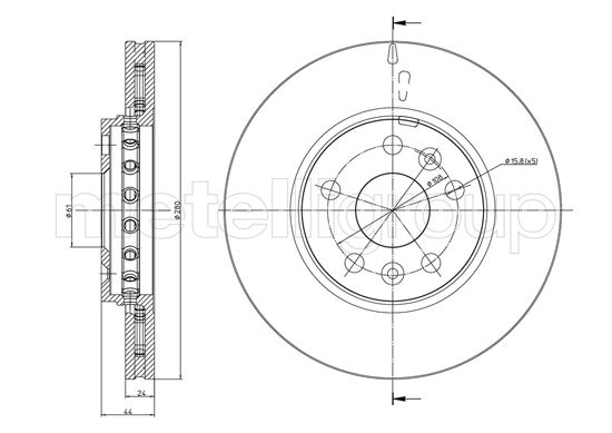 METELLI Bremseskive 23-1341C ventileret 280mm 24mm for MERCEDES-BENZ RENAULT TRUCKS RENAULT