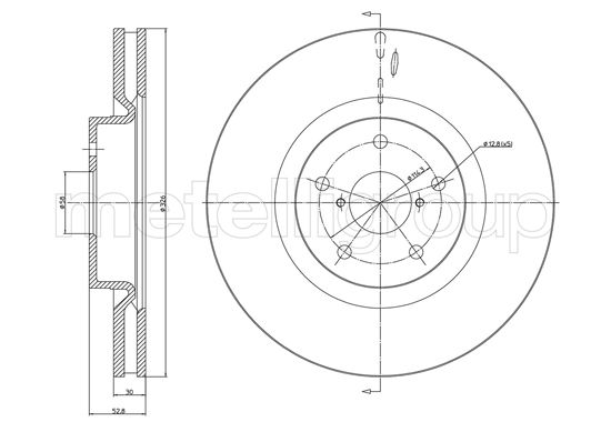 METELLI Bremseskive 231746c ventileret 326mm 30mm for SUBARU