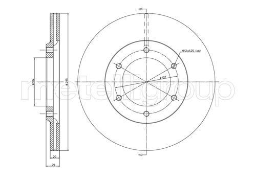 METELLI Bremseskive 230247 ventileret 295mm 20mm for NISSAN