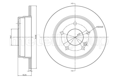 METELLI Bremseskive 230315c fuld 258mm 9mm for MERCEDES-BENZ