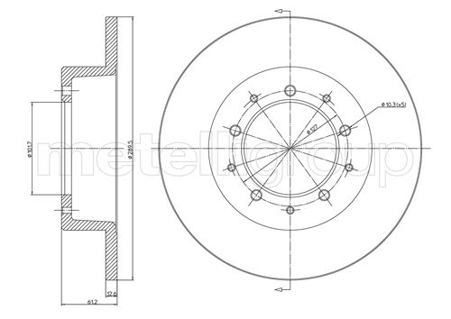 METELLI Bremseskive 230359 fuld 290mm 13mm for LAND ROVER